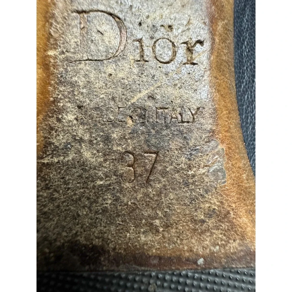 Christian Dior Suede Pointed Toe Slip On Ballet Flats Navy Blue Women Size 37 EU - Picture 9 of 10